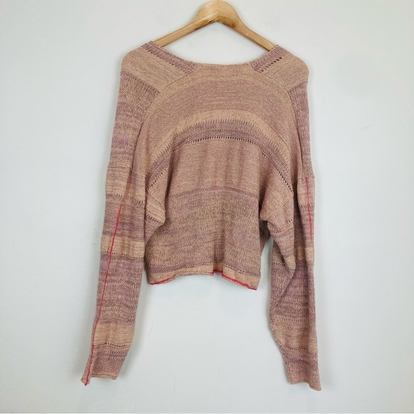 Free People for Revolve “Lemonade Stand” slightly cropped sweater in salmon. S - Picture 6 of 8